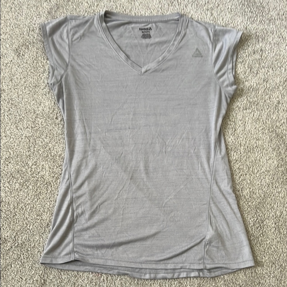 Reebok Gray Fitted Cap Sleeve T-Shirt